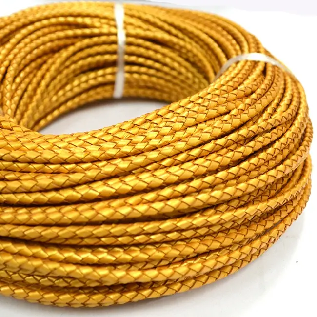 Wholesale Genuine Round Braided Leather Cord For Bracelet Jewelry Making