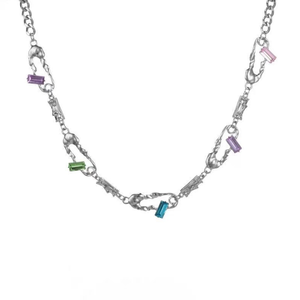 قلادات نسائية فاخرة أنيقة مع زركونيا مكعبة ملونة قلادات على الطراز الكوري مجوهرات ساحرة رومانسية - Product Image 6