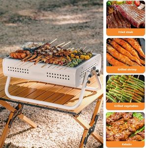 Outdoor Household Foldable Portable Multifunctional Camping Smoke-free Windproof Charcoal <b>BBQ</b> <b>Grill</b> - Product Image 4