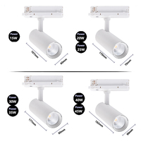 Projecteur LED sur rail commercial 40W intégré, puce COB, corps en aluminium, 2-3 fils, adaptateur de driver pour rail de magasin de vêtements