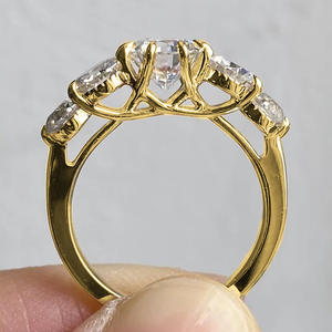 T0578 Anello di Fidanzamento da Donna in Oro Massiccio 18K con Diamante Naturale Taglio Brillante Rotondo, Stile Classico, Colore G - Product Image 6