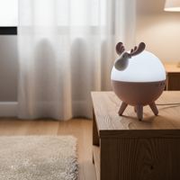 Lámpara Proyector Giratoria de Ciervos con Sonido, Proyector LED de Estrellas y Luna para Bebés, Luz Nocturna USB para Dormitorio Infantil