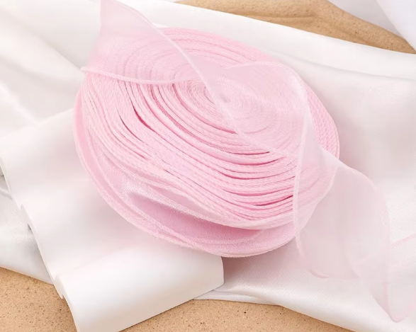 Grande assiette rose pastel 4CM40 yards fil queue de poisson