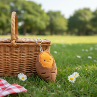 Porte-clés en peluche Patate Douce Grillée Mignonne, Petite Peluche Douce, Cadeau Chaleureux d'Hiver pour Amis et Filles, Décoration de Sac