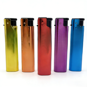 Nouveau design, briquet à gaz vintage coupe-vent électronique, fin et rond, personnalisé - Product Image 4