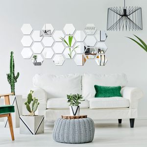 6 pièces/ensemble <span class=keywords><strong>XXL</strong></span> <span class=keywords><strong>Miroir</strong></span> hexagonal 3D Acrylique Imperméable Décoration moderne de la maison Autocollants muraux personnalisés - Product Image 3