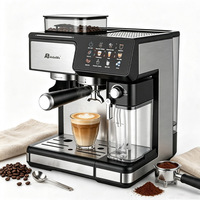 Cafetera Espresso 3 en 1 Anbolife Factory de 20 Bares con Pantalla Táctil, Molinillo Integrado y 20 Ajustes de Molienda, Control NTC, Certificación CE