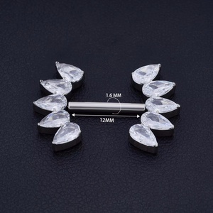 <span class=keywords><strong>Piercing</strong></span> de pezón de titanio G23 ASTM F136 14G, anillo de barra dorado 14G con circonita cúbica marquesa y ópalo, <span class=keywords><strong>piercing</strong></span> de seno <span class=keywords><strong>para</strong></span> niños - Product Image 5