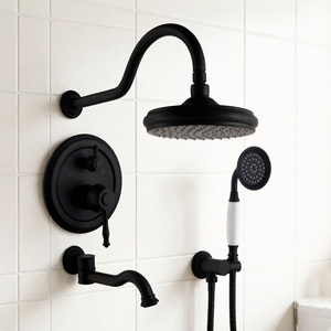 Ensemble <span class=keywords><strong>de</strong></span> robinets <span class=keywords><strong>de</strong></span> douche pour <span class=keywords><strong>baignoire</strong></span> HOMEDEC à montage mural, 3 fonctions, système <span class=keywords><strong>de</strong></span> douche complet avec douche pluie - Product Image 1