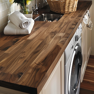 Encimeras de <span class=keywords><strong>nogal</strong></span> sudamericano sólidas hechas a medida para lavadora y secadora, tapas de tocador y mesas, pedido hecho a mano - Product Image 2