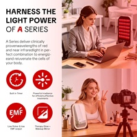Appareils de luminothérapie infrarouge avec miroir de maquillage éclairé 460/590/660/850nm 216 LED Panneau de luminothérapie rouge pour le visage