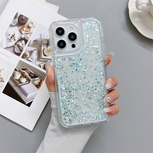 Brillant Glitter Goutte Colle Téléphone Cas Hybride PC + TPU Anti-chute Couverture pour Motorola <span class=keywords><strong>Moto</strong></span> G35 G15 G05 G45 G55 G75 G85 - Product Image 1