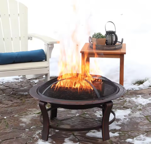 Cheminée d'extérieur moderne pour camping, couleur rouille, avec foyer à bois et accessoire de chauffage, idéale pour Halloween - Product Image 3