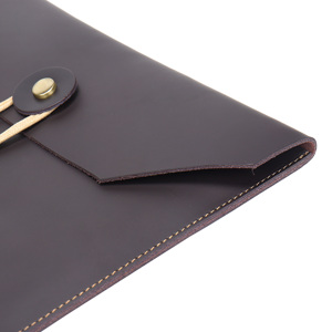 Cá nhân logo kinh doanh da thư mục dây kéo A4 tập tin da thật thư mục tài liệu Túi chất lượng cao danh mục đầu tư tập tin thư mục - Product Image 5