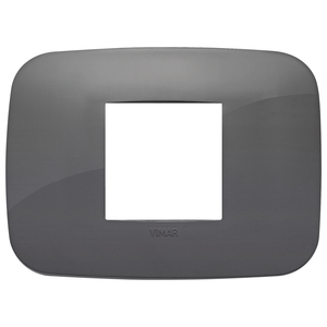 Vimar Round <b>Plate</b> 2M Central Grey Wall <b>Switch</b> Cover - Product Image 1