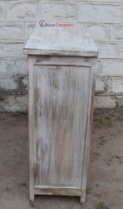 Armoire en bois de manguier massif sculpté à la main, style industriel vintage indien, vente en gros - Product Image 5