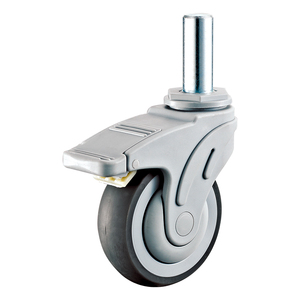 3 '4' 5 ''Vástago largo 28*45mm <span class=keywords><strong>Ruedas</strong></span> de cama de hospital <span class=keywords><strong>Ruedas</strong></span> de <span class=keywords><strong>ruedas</strong></span> TPR médicas grises de alto rendimiento - Product Image 5