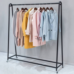 Clothing Store Metal Display Rack Floor Standing <b>Wedding</b> <b>Dress</b> Rack Movable Wheels - Product Image 1
