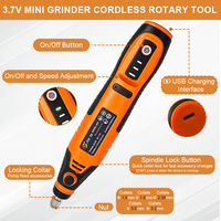 Mini Outil Rotatif Sans Fil USB 21000 tr/min Dremel, Stylo de Gravure, Mini Perceuse Électrique Sans Fil USB avec Accessoires, Kit DIY