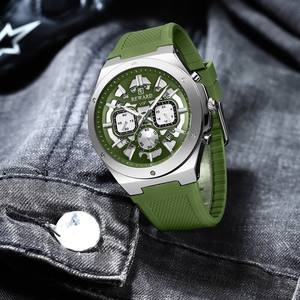 REWARD 832257 Fashion <b>Men's</b> Quartz <b>Watch</b> Multi Functional Automatic Date Chronograph Casual Silicone Strap <b>Watches</b> <b>for</b> <b>Man</b> - Product Image 2