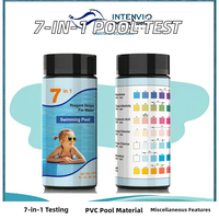 Kit de test de la qualité de l'eau pour piscine et spa, bandelettes de test d'eau de piscine 7 en 1 W-7 certifiées CE, pH 0-14, temps de lecture de 30 secondes