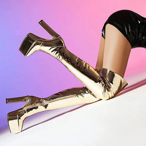 2025 חם למכירה אדום נשים אדומות 8 אינץ 'פלטפורמה gooth מגפי zipper הסגר מעל הברך עם הצביע סקסי לחורף - Product Image 6