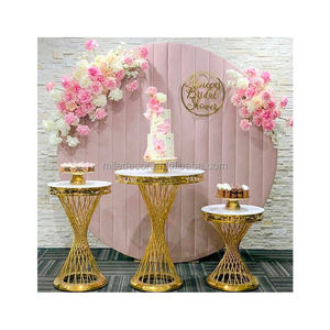 2022 Gold Metal <strong>Pedestals</strong> Baby Shower Decor <strong>Flower</strong> Cake Display Table Plinth <strong>Stand</strong> <strong>for</strong> Wedding Party - Product Image 1