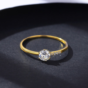 Anillo de Compromiso de Moda, Chapado en Oro de 18k, Plata de Ley 925, Diamante Natural, Anillos de Boda Infinitos para Mujer - Product Image 1