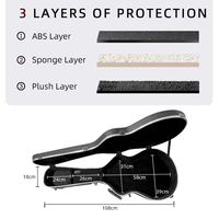 Sac de guitare rigide léger avec logo personnalisé WC450 Geake, haute qualité FC29-W2, guitare acoustique fabriquée en matériau ABS durable, SNOP