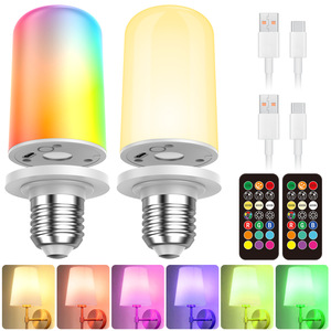 Bombilla Recargable Por USB Con Control Remoto, 7 W, E27, Funciona Con Pilas, 3 Colores, Temperatura Regulable, Bombilla LED Con Función De Temporización, Bombilla De Emergencia Para Exteriores Con