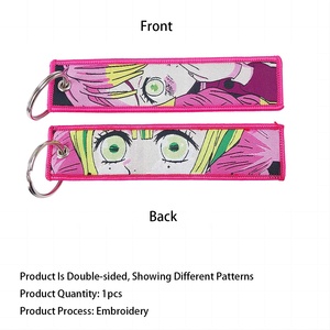 Anime <span class=keywords><strong>Manga</strong></span> ricamo Jet Key Tag cartoni animati portachiavi per auto alla moda portachiavi portachiavi borsa accessori derivati animazione - Product Image 4