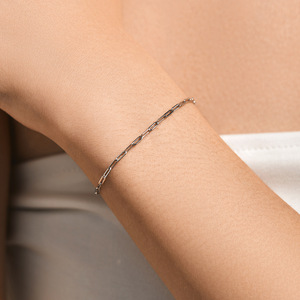 S925 Silver Classic Paperclip Chain <b>Bracelet</b> <b>Adjustable</b> Silver Tone Rectangular Link <b>Bracelet</b> for Daily Wear and Layering - Product Image 3
