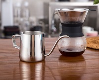 Bouilloire à café à bec long en acier inoxydable 304, style minimaliste moderne, avec couvercle épaissi, pour café à bec fin, transfrontalière