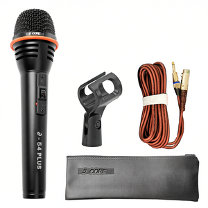 Micrófono dinámico de 5 núcleos E-54 Plus XLR de mano para karaoke y estudio con cable y soporte. - Product Image 1