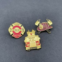 Broche de pompier en émail doux et dur personnalisée de haute qualité, badge de revers