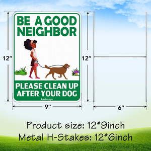 Letreros Personalizados de Doble Cara con la Leyenda 'Buen Vecino, Limpia Después de tu Perro', Letreros para Césped que Dijen 'No Dejes que tu Perro Haga sus Necesidades en el Césped' - Product Image 4