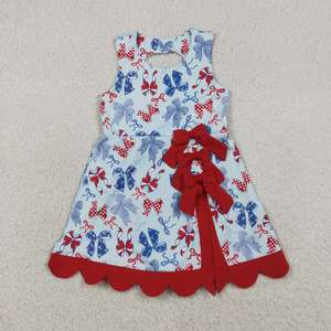 In Stock Casual Summer <b>Red</b> Blue <b>Bows</b> Tank Top Skort Baby Girls 4th of July Active Outfits Sisters Yoga Clothes Sports Clothing - Product Image 6