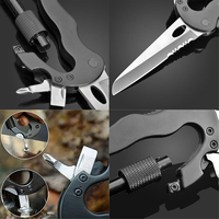 5 en 1 personnalisé Multitool EDC mousqueton porte-clés pliable outil survie D forme crochet tournevis ouvre-porte-clés