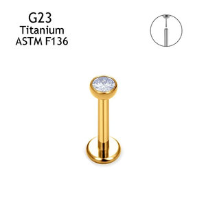 Piercing d'<span class=keywords><strong>oreille</strong></span> unisexe en titane G23 avec zircon, forme coupelle, à filetage interne, pour l'anniversaire, bijou de piercing pour l'<span class=keywords><strong>oreille</strong></span>. - Product Image 4