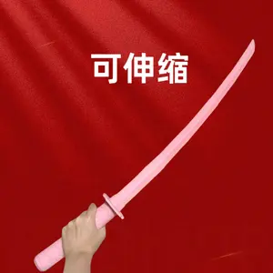 Samurai retráctil Tik Tok Boom 3D gravedad novedad juguete cuchillo plátano espada rábano juguetes para niños al por mayor