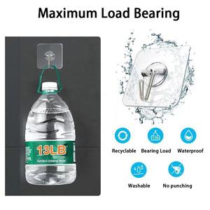 Transparent 20kg Load-Bearing Sticky <b>Hook</b> Perforation-Free and Non-Trace for Bathroom Kitchen <b>Coat</b> Hat Bag <b>Storage</b> - Product Image 6