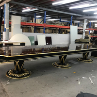 Meubles de salle à manger classiques table longue en bois massif