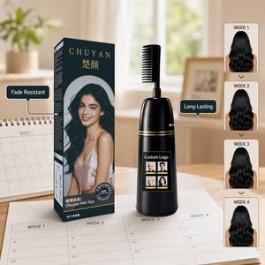 ครีมย้อมผมสมุนไพรสีดำสนิทจากพืช พร้อมหวีสำหรับใช้งาน ปิดผมขาวได้ - Product Image 1