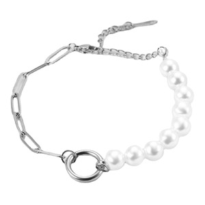 Pulsera de Cadena de Perlas Geométricas de Acero Dorado para Mujer, Uso Diario, Acero Inoxidable 304 AD1597 - Product Image 5