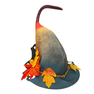 Chapeau de sorcier en feutre Luling Yaoyao Feuille d'érable L (58-60cm) – Accessoire de costume pour fête d'Halloween, chapeau d'automne - Product Image 5