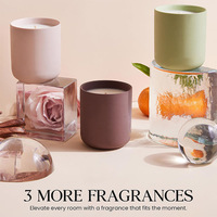 Bougie parfumée en cire de soja HUAMING, pot en céramique gris mat, aromathérapie de luxe, avec boîte cadeau personnalisée