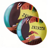 Nouvelle tasse à thé en céramique personnalisée de la Jamaïque, mug à café, impression d'illustration, souvenir de voyage, assiette en céramique