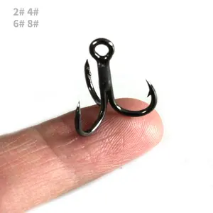 high quality treble hook 6x strong barb 2# 4# 6# 8# three pin anchor needle hook sharpened stinger