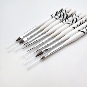 Juego de 8 pinceles para uñas multifuncionales personalizables, con mango de plástico y fibras artificiales, para dibujo a color y punta de tallado - Product Image 6