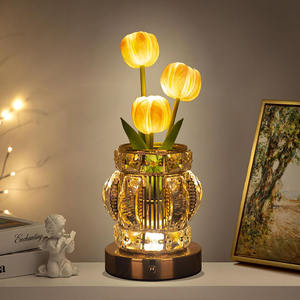 Nuevo tulipán Nightlight Ramo terminado Cristal Atmósfera Luz Adorno creativo Lámpara <span class=keywords><strong>de</strong></span> escritorio decorativa Regalo - Product Image 2